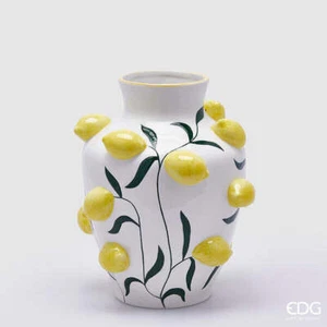 EDG Enzo De Gasperi Vaso Limones Anfora H 31 Cm D 26 Cm Blanco - Imagen 1 de 1