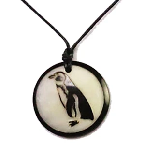 PINGÜINO Tagua Collar Medallón Colgante - Orgánico Vegano - Comercio Justo - Imagen 1 de 2