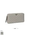 Victoria's Secret Gray Pebble Quilted V Pattern Zip Wallet New With Tags
