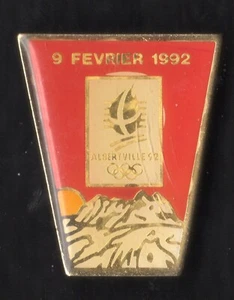 ALBERTVILLE 1992 OLYMPICS. COUNTDOWN PIN. 9 FEBRUARY 1992. 1 PIN FROM A PUZZLE - Picture 1 of 2