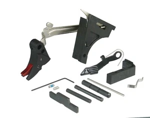 GLOCK 19 Gen 3 Lower Parts Kit LPK Adj Aluminun Trig Black /RED FOR G19 G 19 - Picture 1 of 2