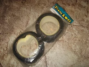 Vintage RC Losi 1:8 Buggy Step Pin Tires Rubber Silver With Inserts (2) 7760S - Picture 1 of 1