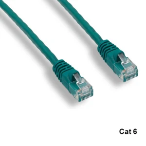 Green 50 Feet Cat6 UTP Ethernet Patch Cable 550MHz RJ-45 Snagless Molded Boot - Photo 1/1