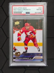 2023-24 UD Hockey Exclusives Young Guns Matthew Coronato /100 PSA 8 -0683 - Picture 1 of 1