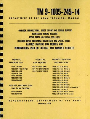 TM9-1005-245-14 ~ Maintenance & Parts Manual ~ Truck Gun Mounts ~ 1973 ~ Reprnt - Image 1 of 4