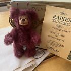 RARE Robert Raikes Cabearnet Bear Mohair LE  Wood Signed Raven wood  By Raikes