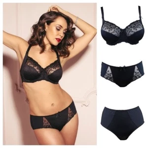 Pour Moi Sirens Hepburn Embroidered Side Support Bra, Mid Brief or Deep Brief