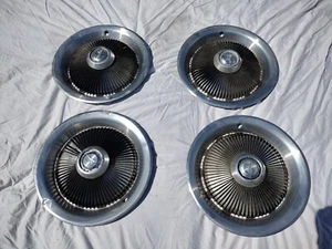 SET 4 OEM 1972-1979 Pontiac 15" Turbine Finned Hubcap Wheel Covers cover - Picture 1 of 6