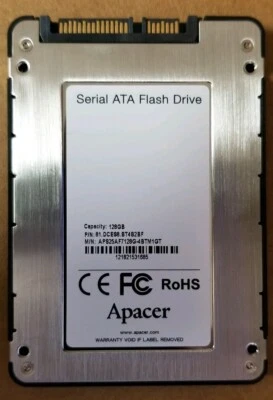 APACER 128GB 2.5" SATA MLC SOLID STATE DRIVE APS25AF7128G-4BTM1GT - Image 1 of 4