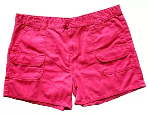 Sabree Chino Shorts Women's Size 14 Red 100% Cotton High Rise Flapped Pockets - Picture 1 of 6