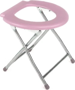 Inodoro plegable inodoro camping 150 kg altura asiento 39 cm rosa WC camping - Imagen 1 de 6