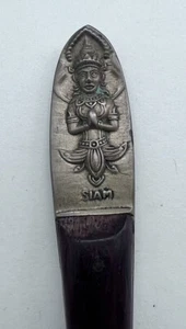 Antique Siam  Thailand Wood Handles Brass Letter Opener - Picture 1 of 8