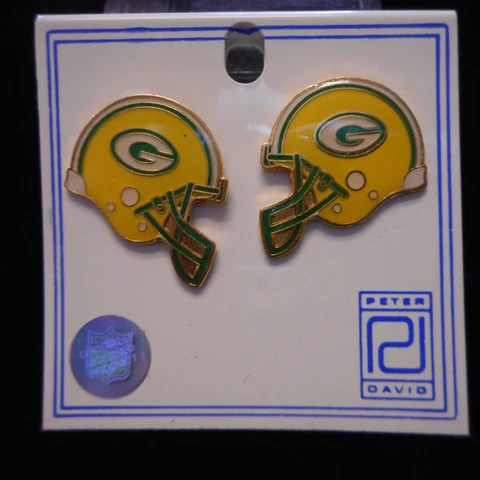 NEW Official NFL GREEN BAY PACKER Helmet Post Earrings Cover