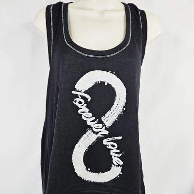Blusa Bongo Top Mujer Talla L Grande C34L24 Negra Sin Mangas Forever Love Ligh Foto 1 de 4