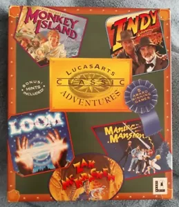 VINTAGE PC GAMES: LucasArts Classic Adventures IBM 3.5" HDD, Big Box 1992 AS SHO - Picture 1 of 12