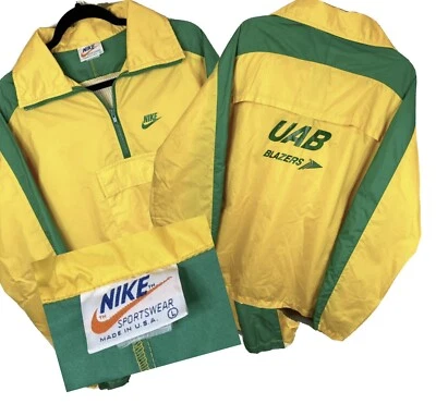 VTG Nike Windbreaker Jacket Large 70s 80's UAB rare OG Running SMU USA Track - Image 1 of 4