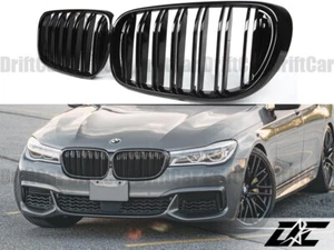 DOUBLE BAR GRILLE GLOSS BLACK FIT BMW G11 7 SERIES NEW 2016 2017 2018 2019 2020 - Picture 1 of 6