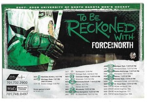 2007-08 University Of North Dakota Fighting Sioux College MAGNET Hockey Schedule