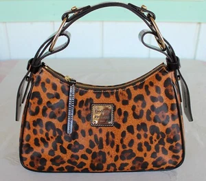 LN DOONEY & BOURKE Medium Hobo Cheetah Animal Print Brown T'Moro Purse Handbag - Picture 1 of 9