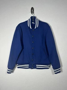 American Apparel Mens Varsity Jacket Medium Blue White USA made College Alumni - Picture 1 of 8