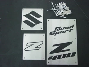 SUZUKI LTZ400 LTZ 400 QUAD SPORT 02-08 CUSTOM FENDER WARNING TAGS PLATES - Picture 1 of 9