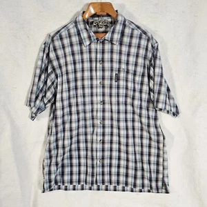 Columbia Hemd Herren Größe Large blau kariert Kurzarm Knopfleiste Kragen - Bild 1 von 13