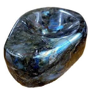 Labradorite Large Quartz Crystal Trinket Bowl 6x2" 3.75lb aprox - Picture 1 of 12