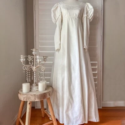 Vintage LAURA ASHLEY jacquard ivory "bridgerton" style wedding dress - c1980s - Image 1 of 4