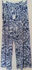 WEST LOOP Palazzo Pant Size L Navy/white elastic waist Beach Cruise comfy!
