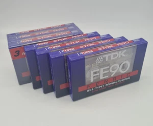 Cintas de casete en blanco TDK FE90 X 7 férricas IECI/Tipo I posición normal nuevas - Imagen 1 de 3