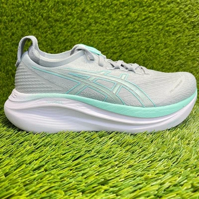 Asics Gel-Nimbus 27 Womens Size 6 Gray Blue White Running Walking Shoes Sneakers - Image 1 of 4