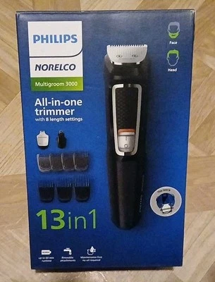 Philips Norelco Multigroom 3000 All-in-One Trimmer 13 Piece Black Brand New - Image 1 of 4