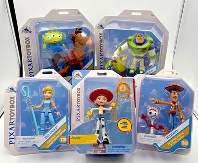 迪士尼商店皮克斯玩具总动员 4 玩具盒 Buzz、Jessie、Woody、Bullseye、Boep — 第 1/4 张图片