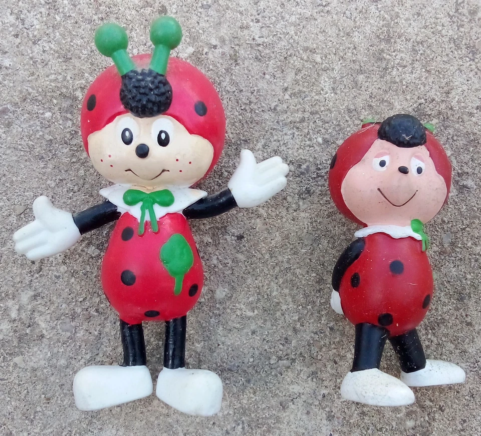 vintage  lot  2 ancienne  figurine coccinelle - Photo 1/1