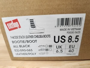 FITFLOP F MODE WATER RESISTANT FLATFORM CHELSEA BOOTS NYLON LEATHER BLACK 8.5 - Picture 1 of 8