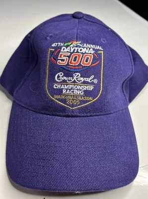 2005 NASCAR Crown Royal Daytona 500 Purple Hat Adjustable Y2K Vintage Racing - Image 1 of 4