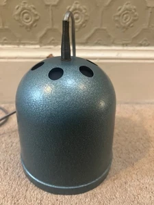 VINTAGE METAL HANGING PENDANT LIGHT / LAMP BLUE WITH INLINE SWITCH E27 EDISON - Picture 1 of 15