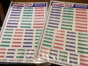 90er Jahre NAME FUN AUFKLEBER OPA UND OMA JE EINE UNGEÖFFNETE VERPACKUNG - Bild 1 von 2