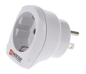 Adaptador de viaje enchufe de red Skross CEE 7/3 Shuko UE a EE. UU. A con conexión a tierra, (DESVÍO GRATUITO🚚) - Imagen 1 de 2