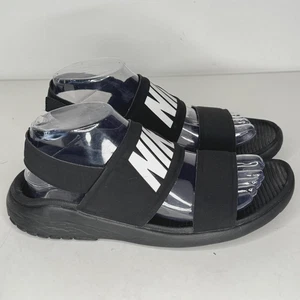 Nike Tanjun Sandalen Damengröße 8 schwarz weiß Logo Riemen Pantoletten Schuhe Komfort - Bild 1 von 8