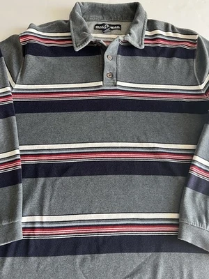 Camisa Polo Bullhead De Colección Manga Larga Terciopelo Terry Para Hombres XL Rayas Y2K Años 90 Foto 1 de 4