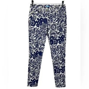 J. McLaughlin Lexi blau weiß Blumen Denim Skinny Jeans Mid Rise Damen 6 - Bild 1 von 6