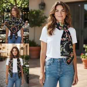 Salvatore Ferragamo 100 % Seide Quadrat Blumen Schmetterling Schal 33"X 33" - Bild 1 von 13