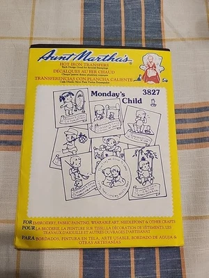Aunt Martha's Hot Iron Transfers - 3827 Monday's Child  - New - Image 1 of 2