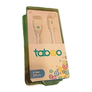 HDMI Cable 6 Feet White Gold Plated Connectors Tabeo - Picture 1 of 7