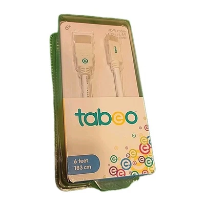 HDMI Cable 6 Feet White Gold Plated Connectors Tabeo - Image 1 of 4