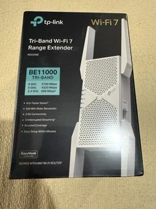 BRAND NEW! TP-Link-BE11000 Wi-Fi 7 Range Extender -White(FACTORY SEALED)!! - Photo 1/6