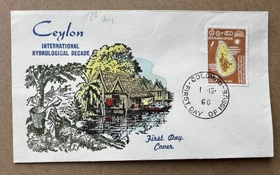 Ceylon 1966 UNESCO Hydrology Decade FDC Colombo First Day Cover - Image 1 of 4