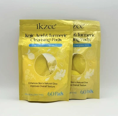 Lot of 2 Ikzee Kojic acid and turmeric cleansing pads Brightens Ex 03/2027 - Image 1 of 2
