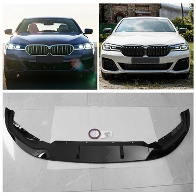 2021-2023 BMW G30 530i/540i M550i M Sport LCI Gloss Black Front Lip Splitter Foto 1 de 4